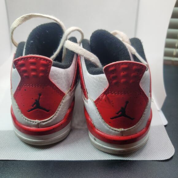 2022 Nike Air Jordan 4 Retro Red Cement Sneaker BQ7670-161 Toddler Boys Size 10C - Picture 6 of 8